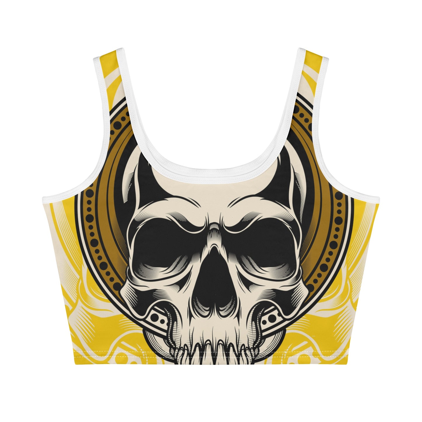 Skull Design Womens Casual Summer Sleeveless Stretch Crop Tank Top Shirts