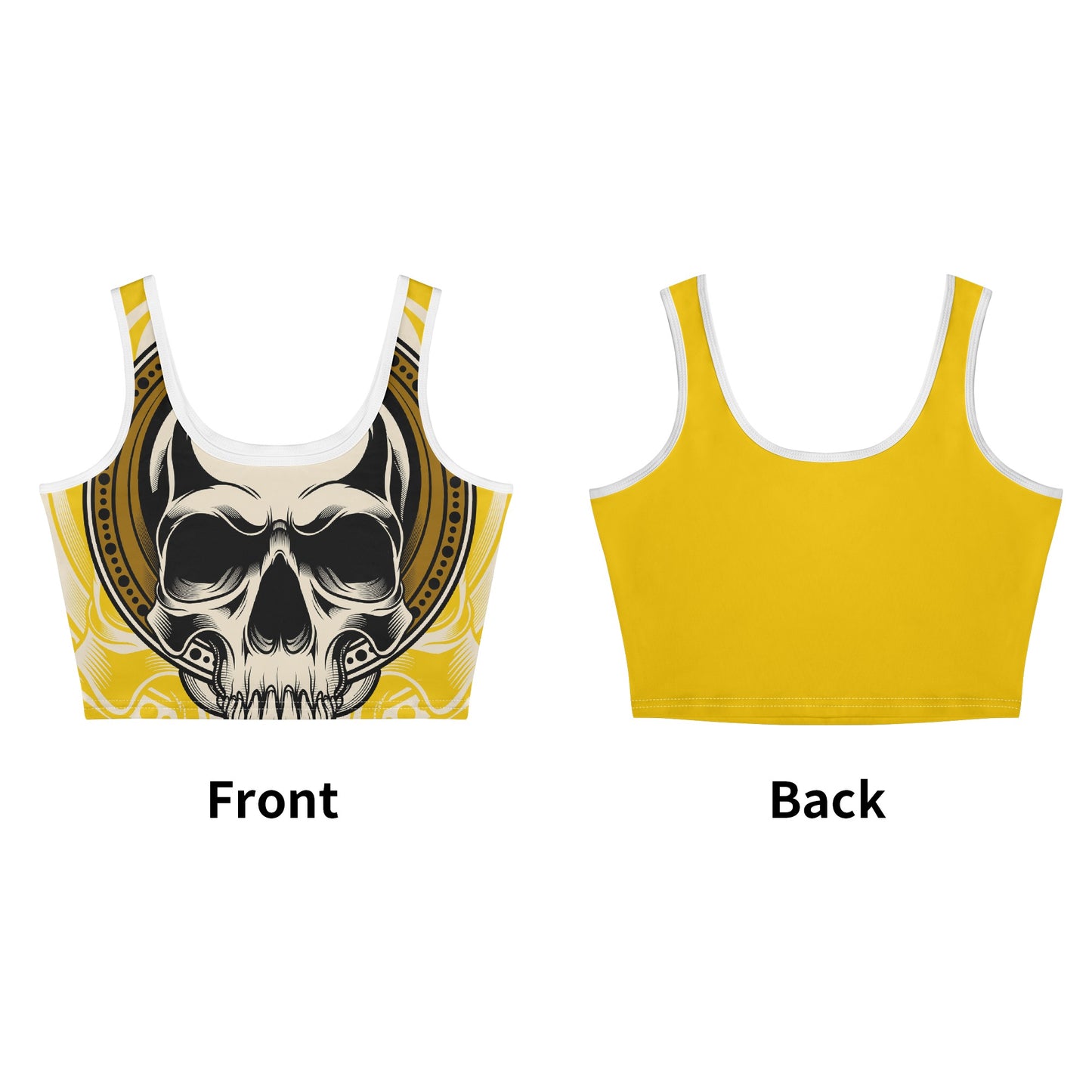 Skull Design Womens Casual Summer Sleeveless Stretch Crop Tank Top Shirts