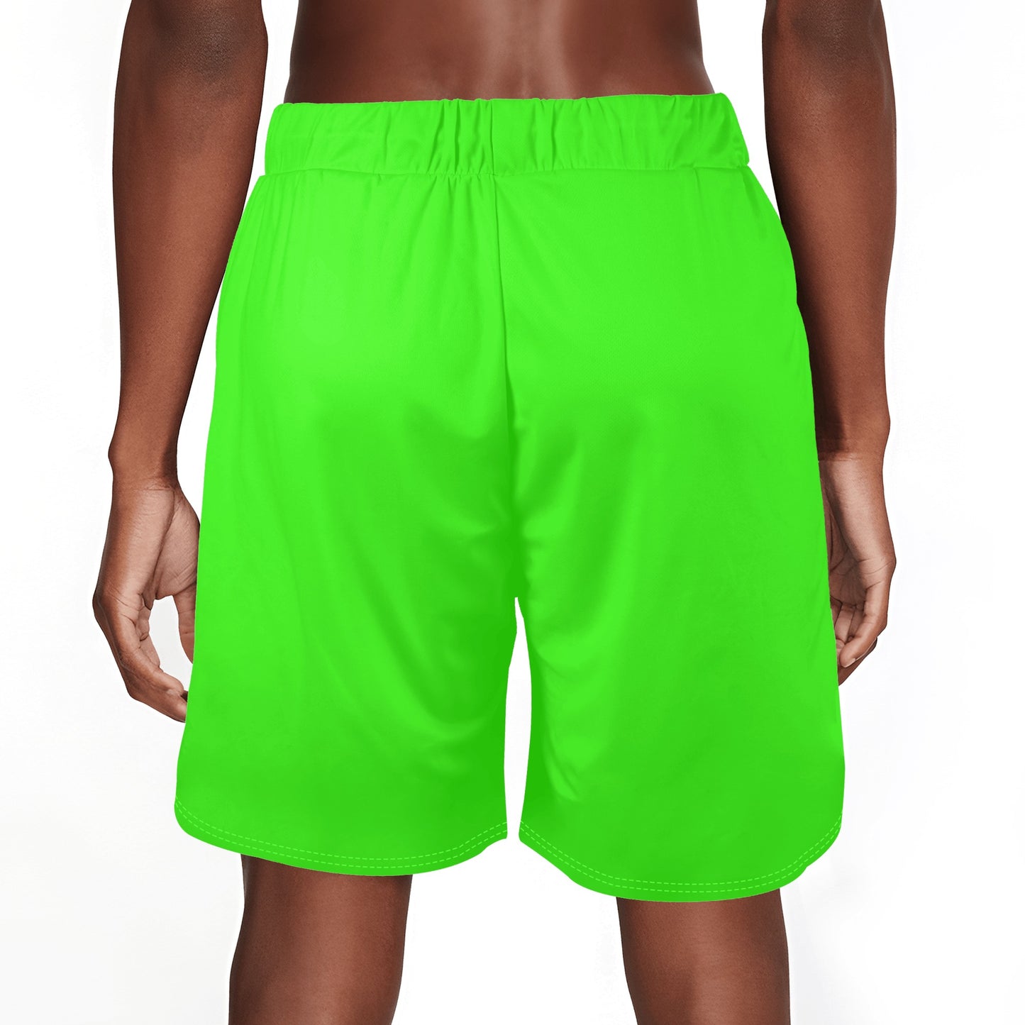 Florescent Green USA Semi Truck Mens Basketball Mesh Shorts Sea Life Swim Trunks