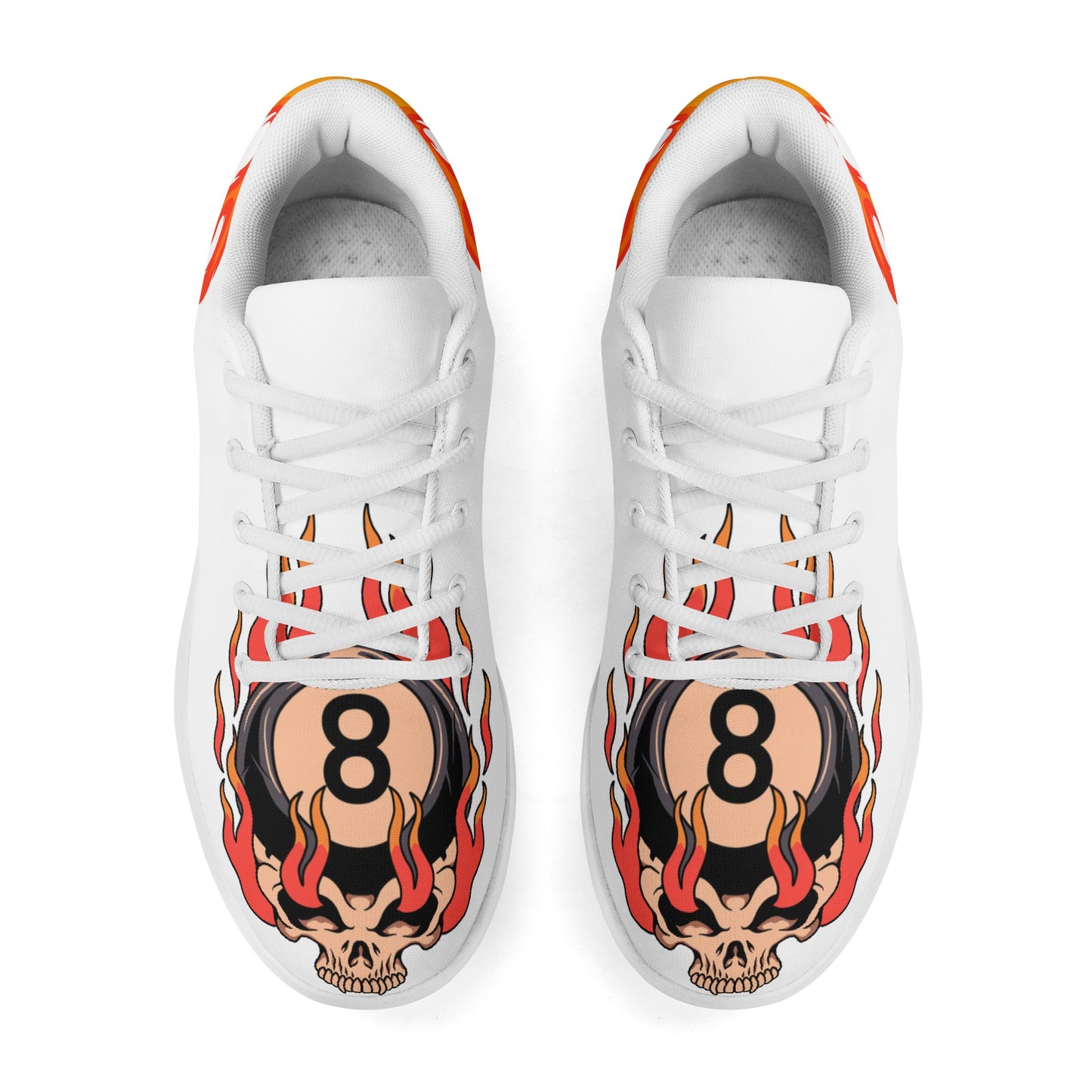 Exclusive 8Ball Skull Design Adult Soft EVA & Jersey Fleece Fabric for Flat Tennis Shoes Athletic Shoes