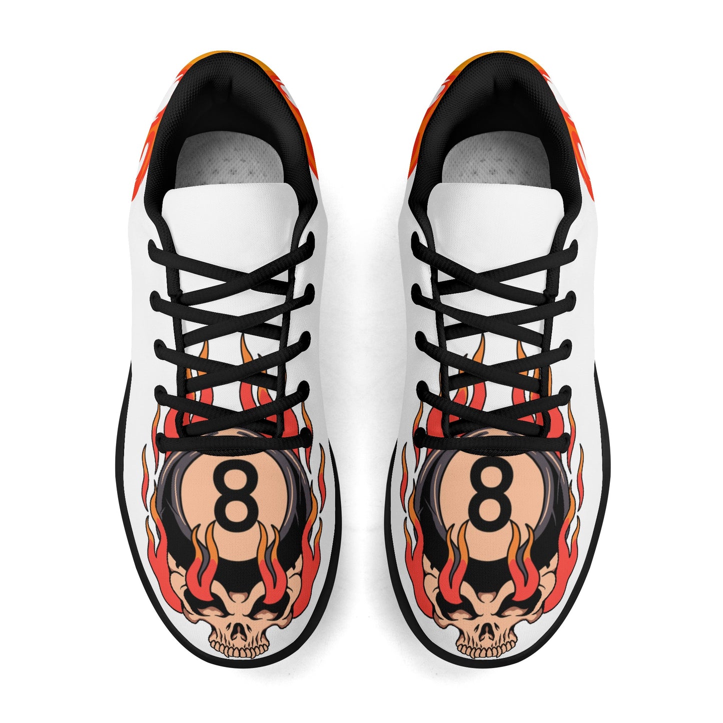 Exclusive 8Ball Skull Design Adult Soft EVA & Jersey Fleece Fabric for Flat Tennis Shoes Athletic Shoes