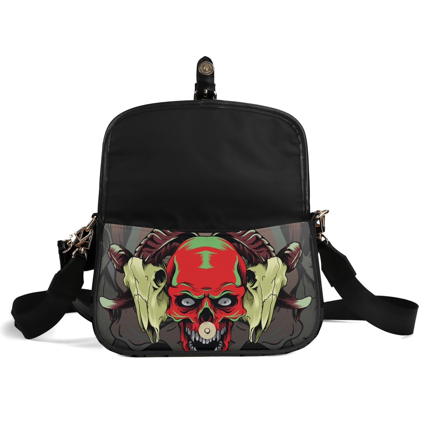 Skull Design Womens PU Chain Crossbody Bag Square bag