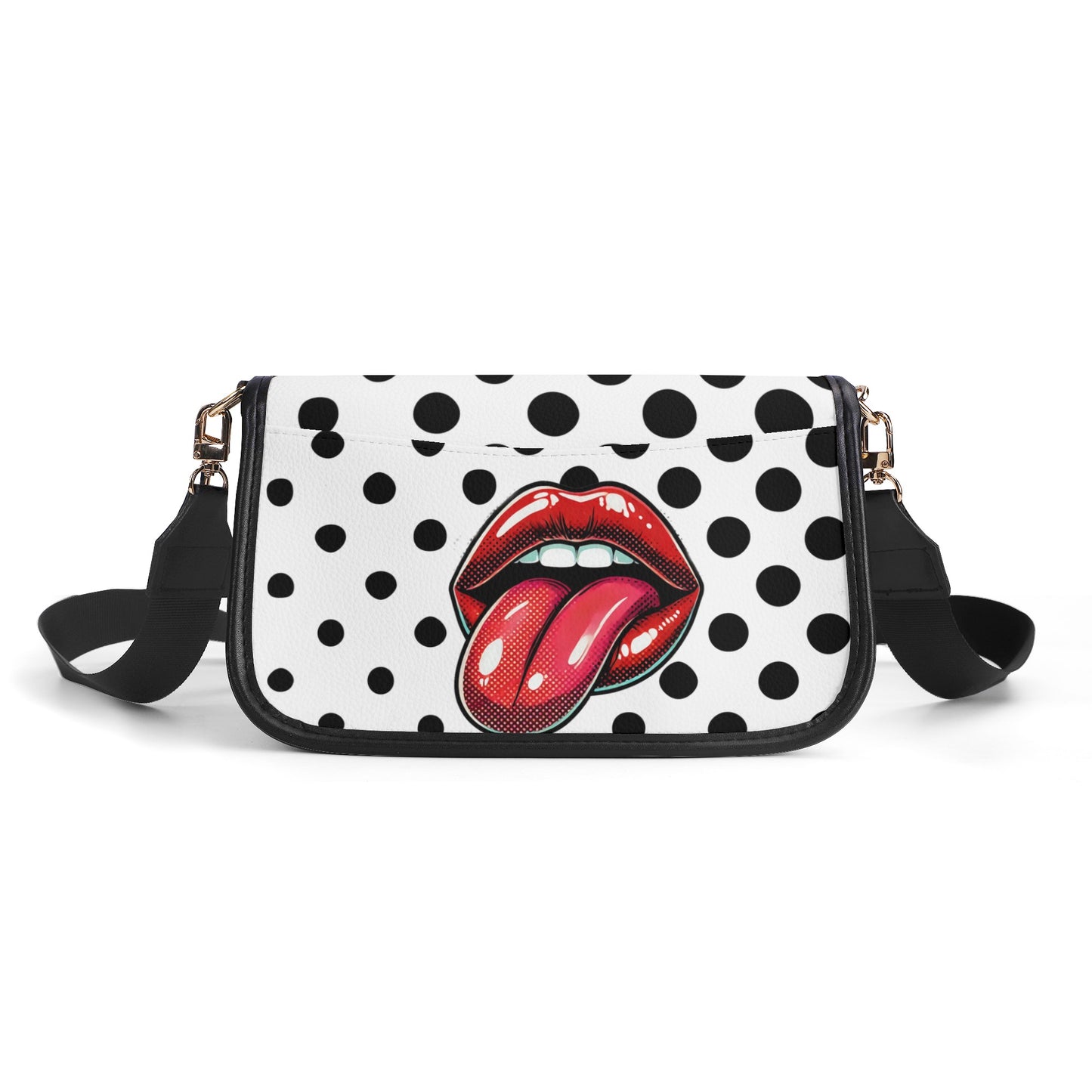 Sexy Lips Design Womens PU Chain Crossbody Bag Square bag