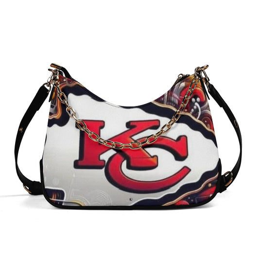 Exclusive Kansas City Chiefs Lady Twill Faux Leather Chain Shoulder Bag