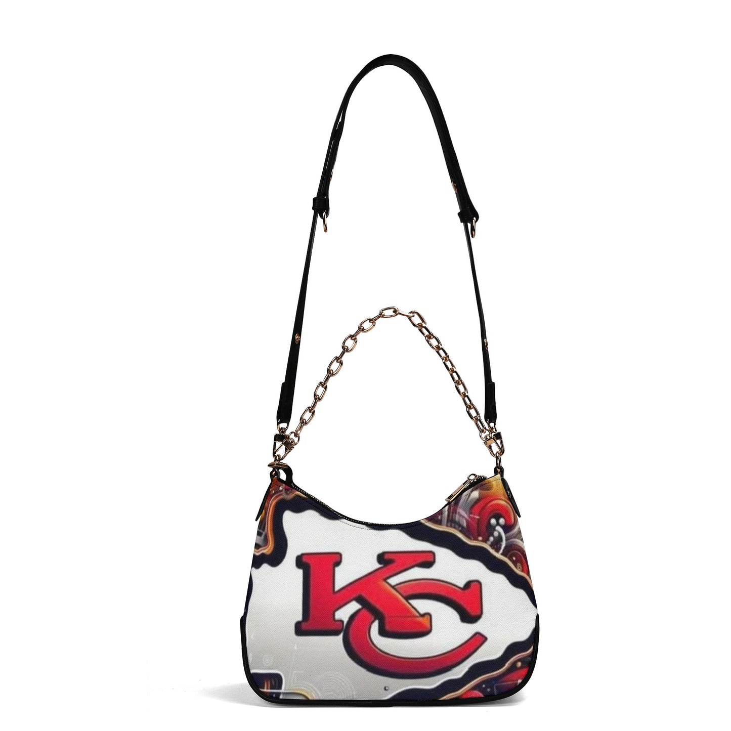 Exclusive Kansas City Chiefs Lady Twill Faux Leather Chain Shoulder Bag