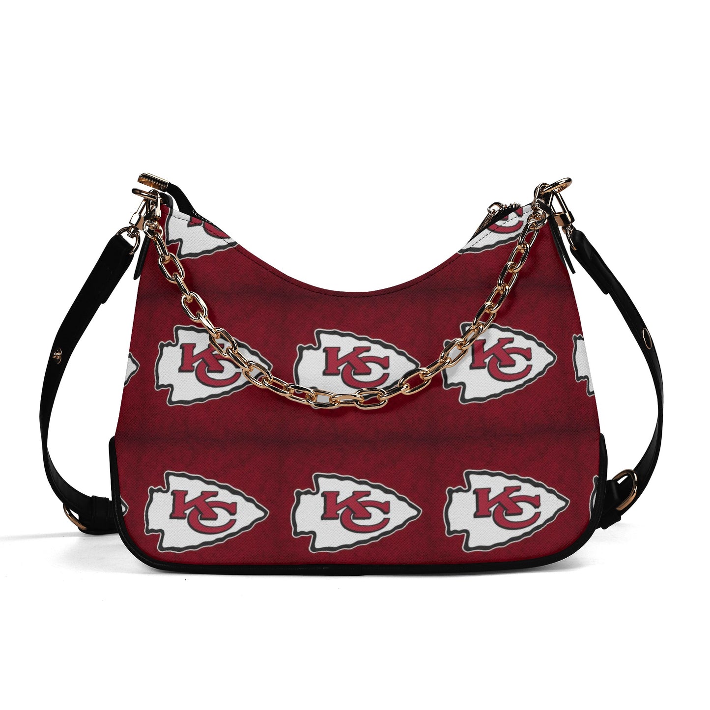 Exclusive Kansas City Chiefs Lady Twill Faux Leather Chain Shoulder Bag