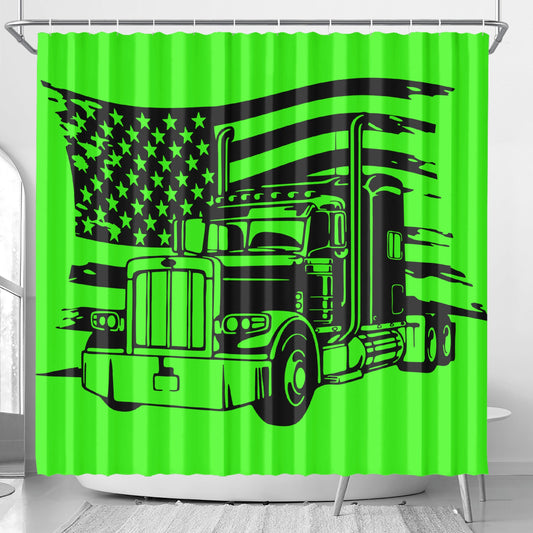 USA Semi Truck Shower Curtain