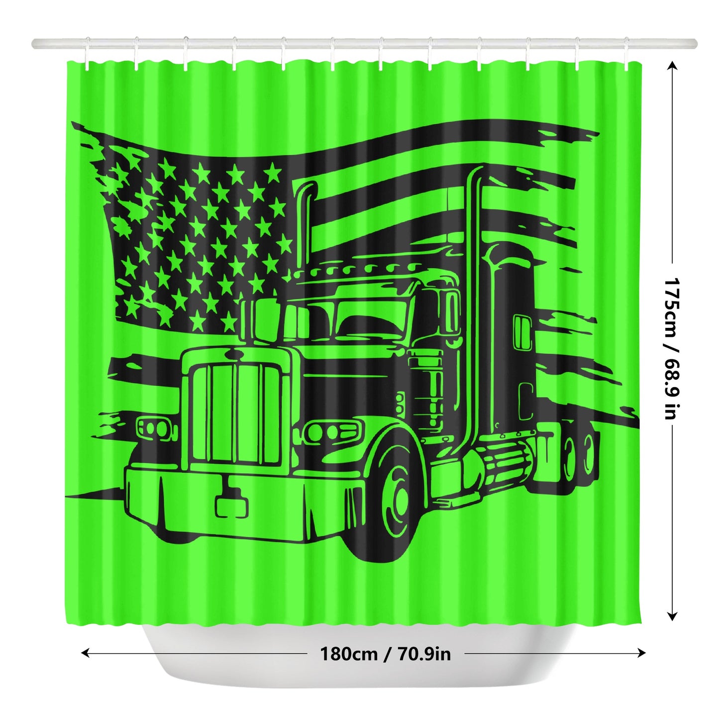 USA Semi Truck Shower Curtain