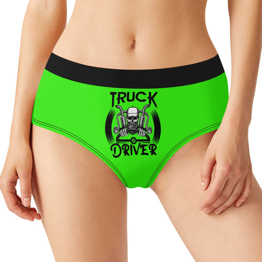 Truck Driver Womens Mid Waisted Briefs