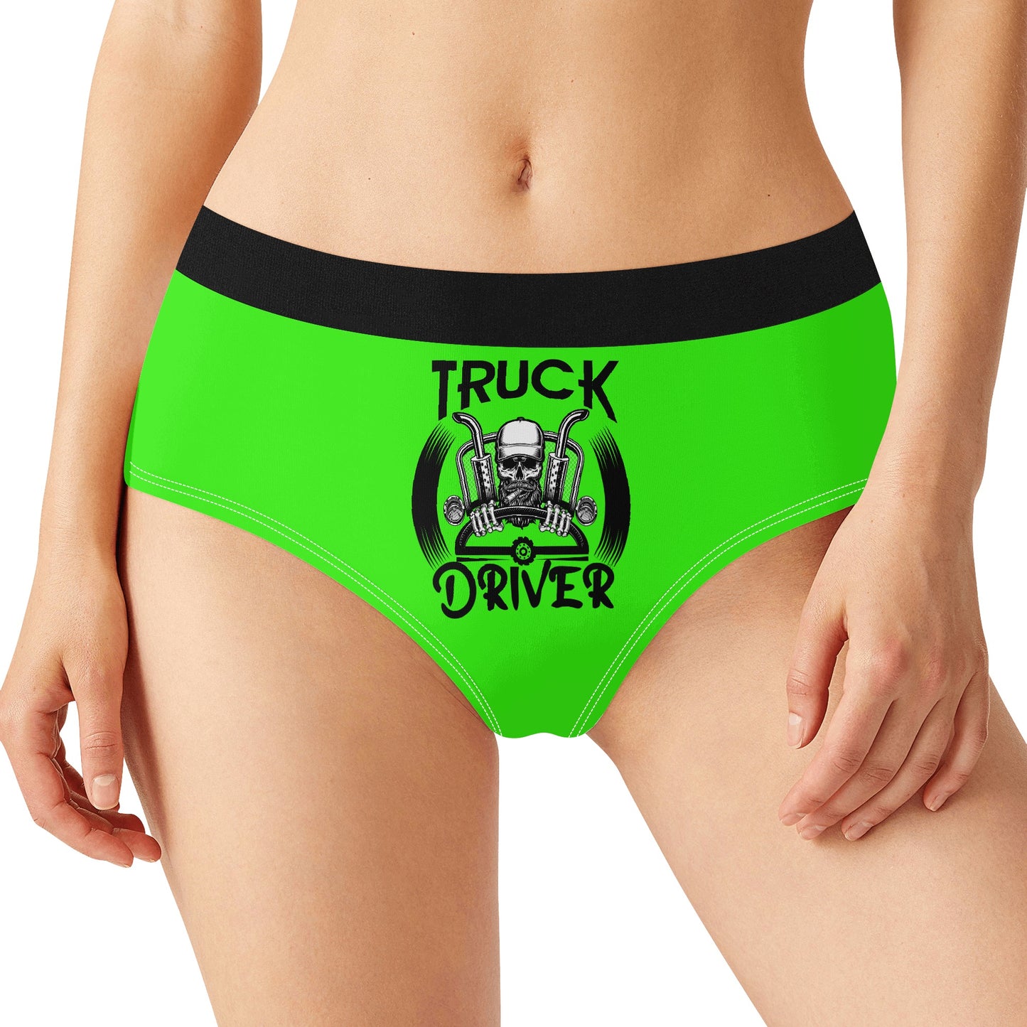 Truck Driver Womens Mid Waisted Briefs