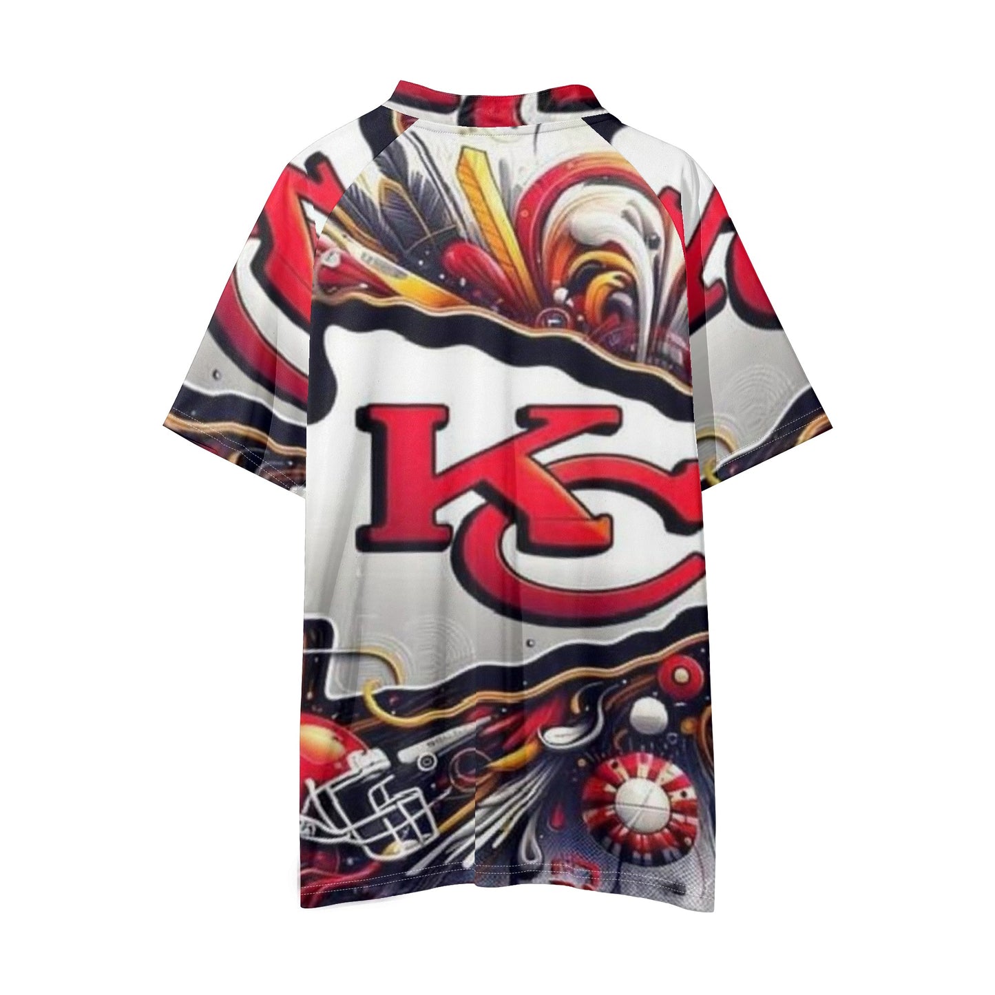 Exclusive Kansas City Chiefs Mens Button Up Short Sleeve Golf Tennis T-Shirts Casual Business Polo Shirts