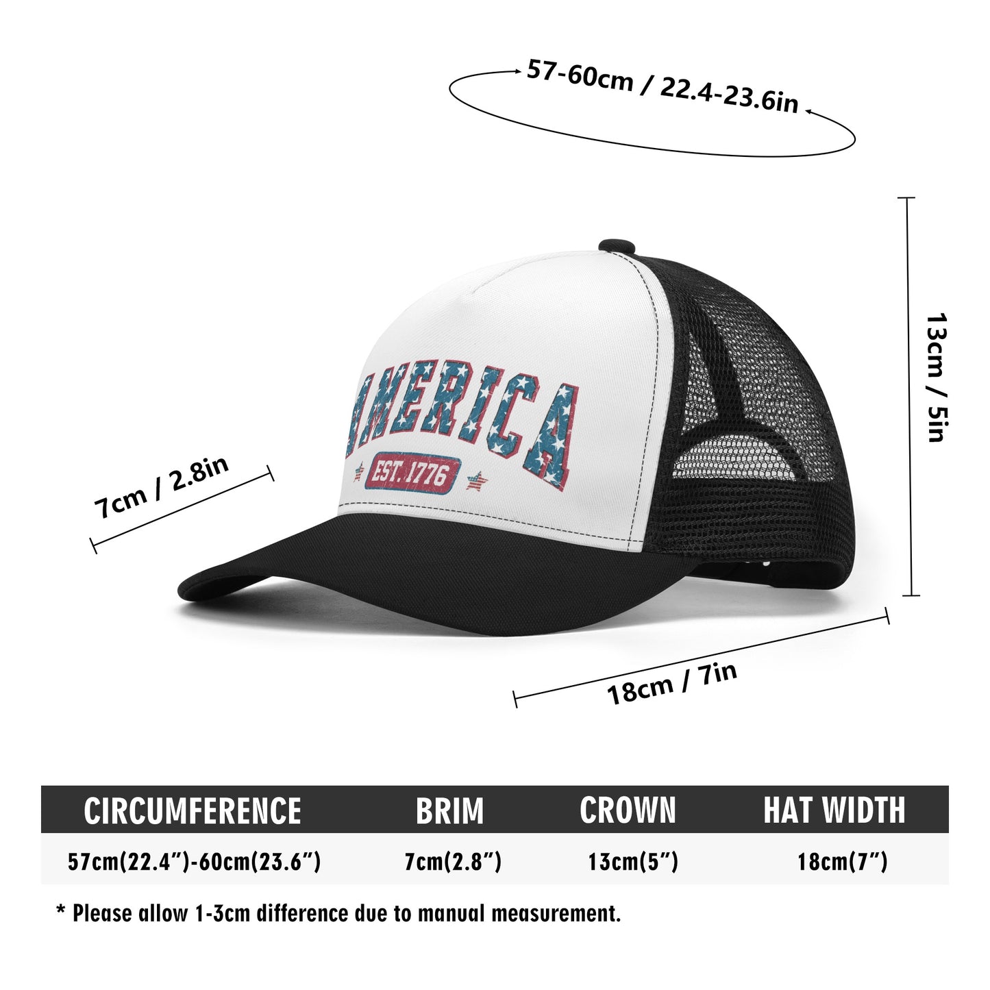 America 1776 Mesh Trucker Hats