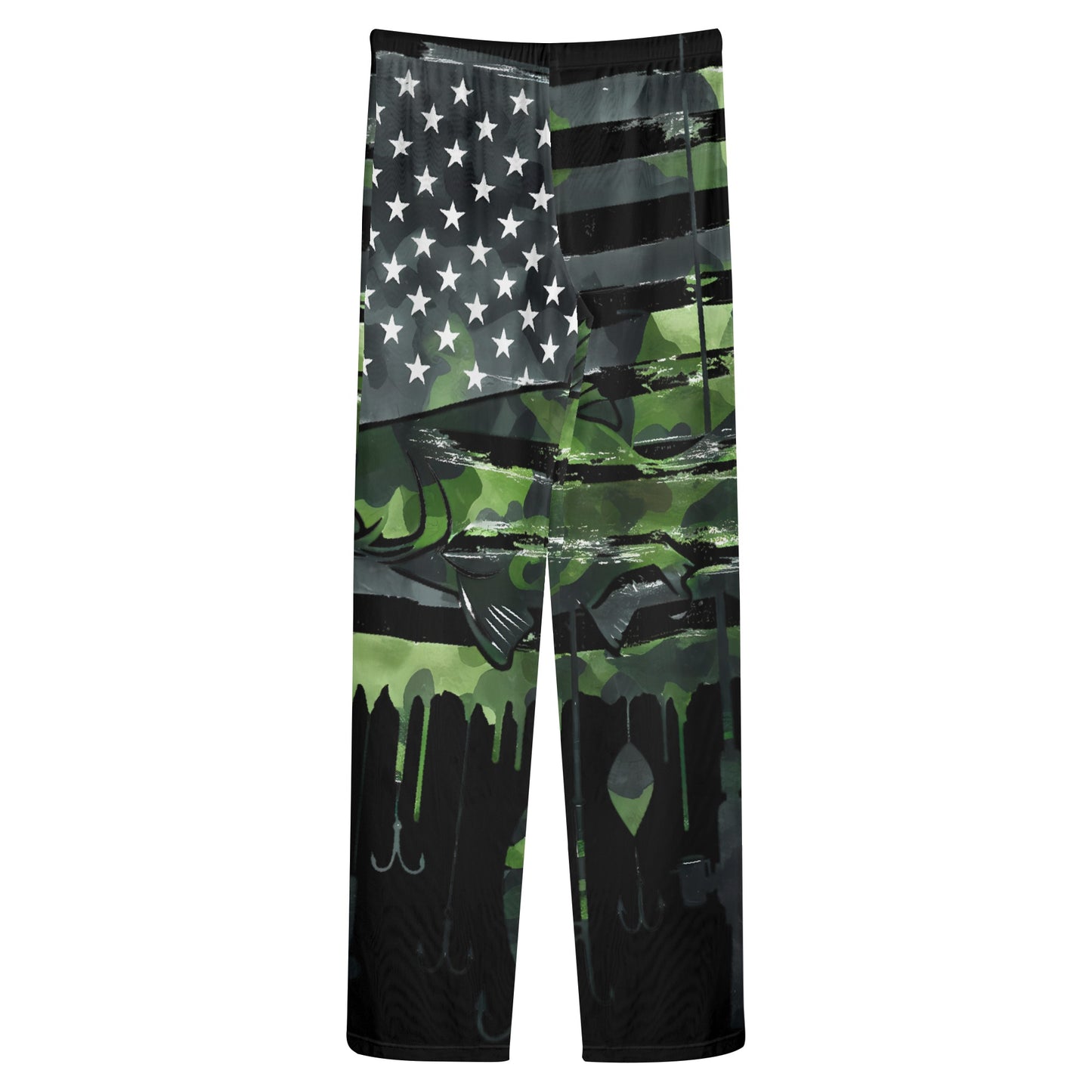 USA Camo Fishing Womens See Through Cover up Straight Leg Pants Swimsuit Bikini Bottom