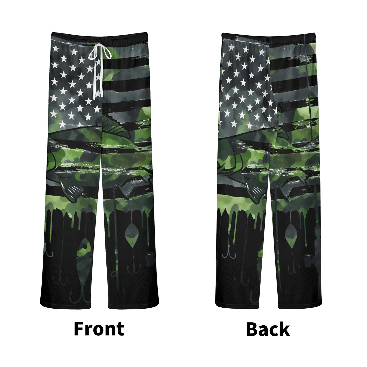 USA Camo Fishing Womens See Through Cover up Straight Leg Pants Swimsuit Bikini Bottom