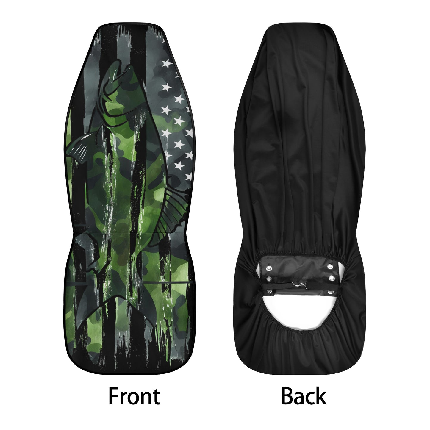 USA Camo Fishing Lightweight Car Seat Cover Set (set of 4)