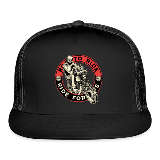 Motorcycle Trucker Hats #5 - black/black