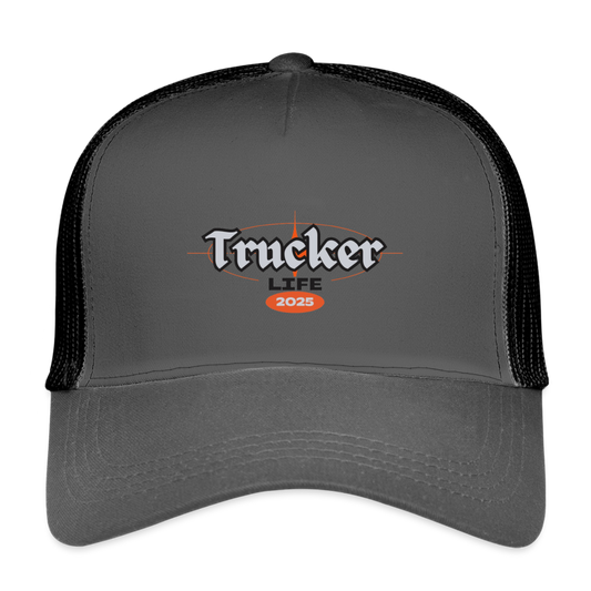 Trucker Life #5 Design Eco Trucker Cap - smoke grey/black