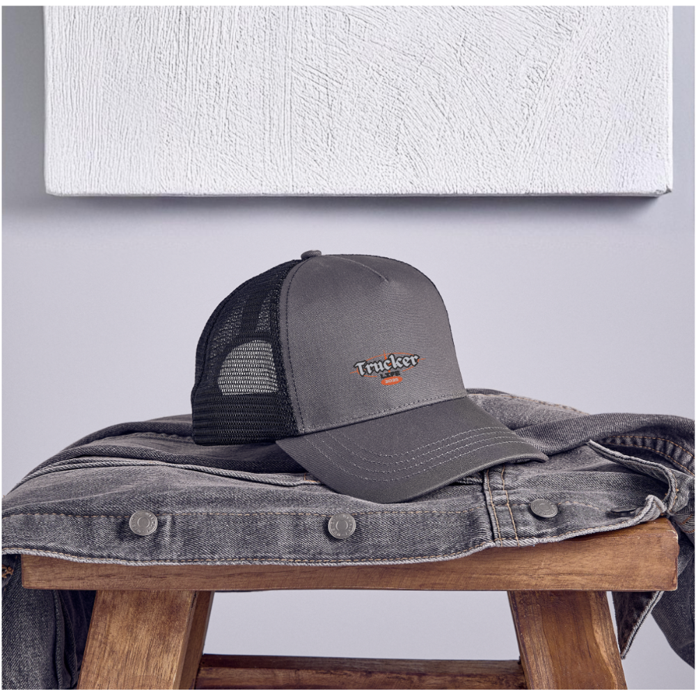 Trucker Life #5 Design Eco Trucker Cap - smoke grey/black