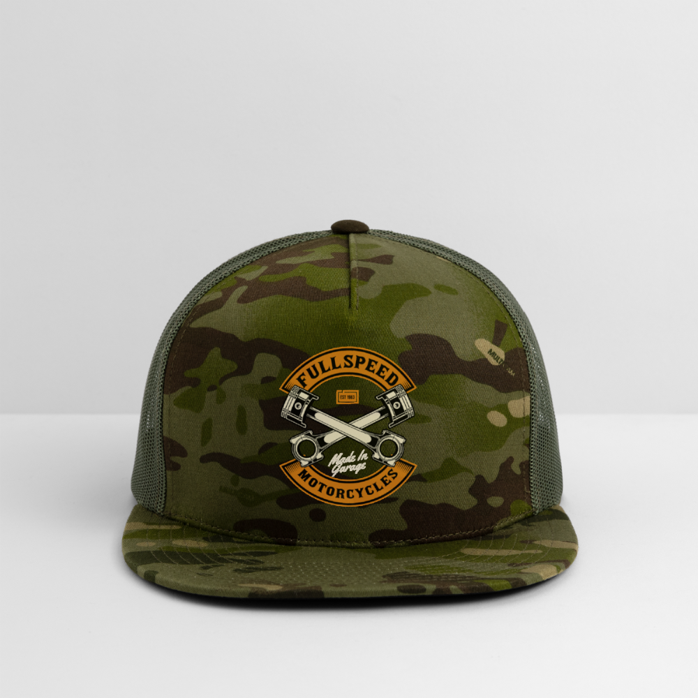 Motorcycle Trucker Hat #7 - MultiCam\green