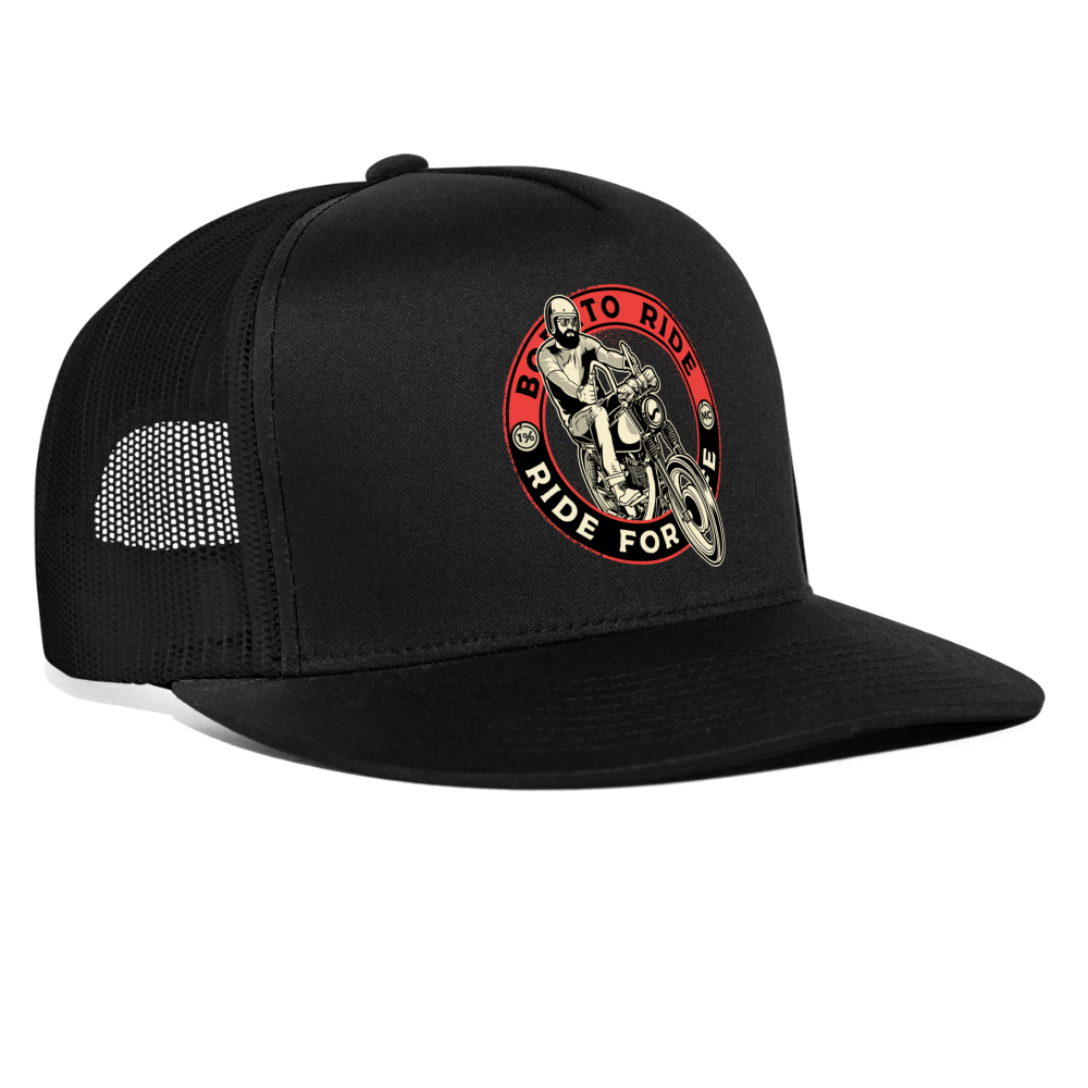 Motorcycle Trucker Hats #5 - black/black