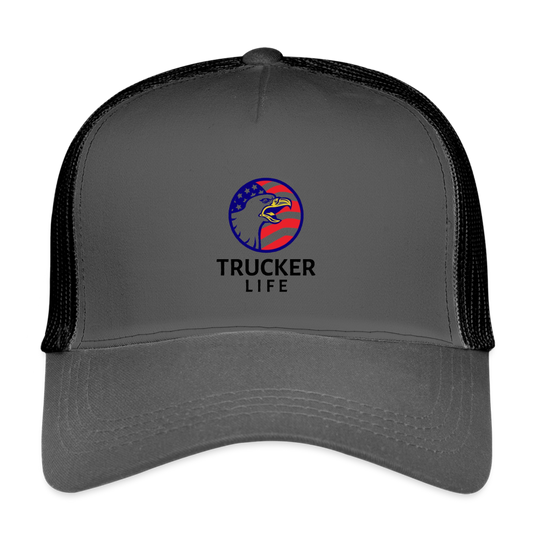 Trucker Life #53 Design Eco Trucker Cap - smoke grey/black