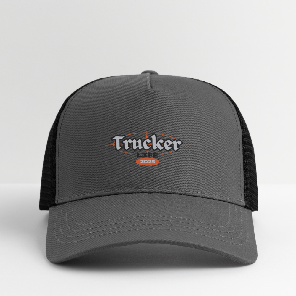 Trucker Life #5 Design Eco Trucker Cap - smoke grey/black