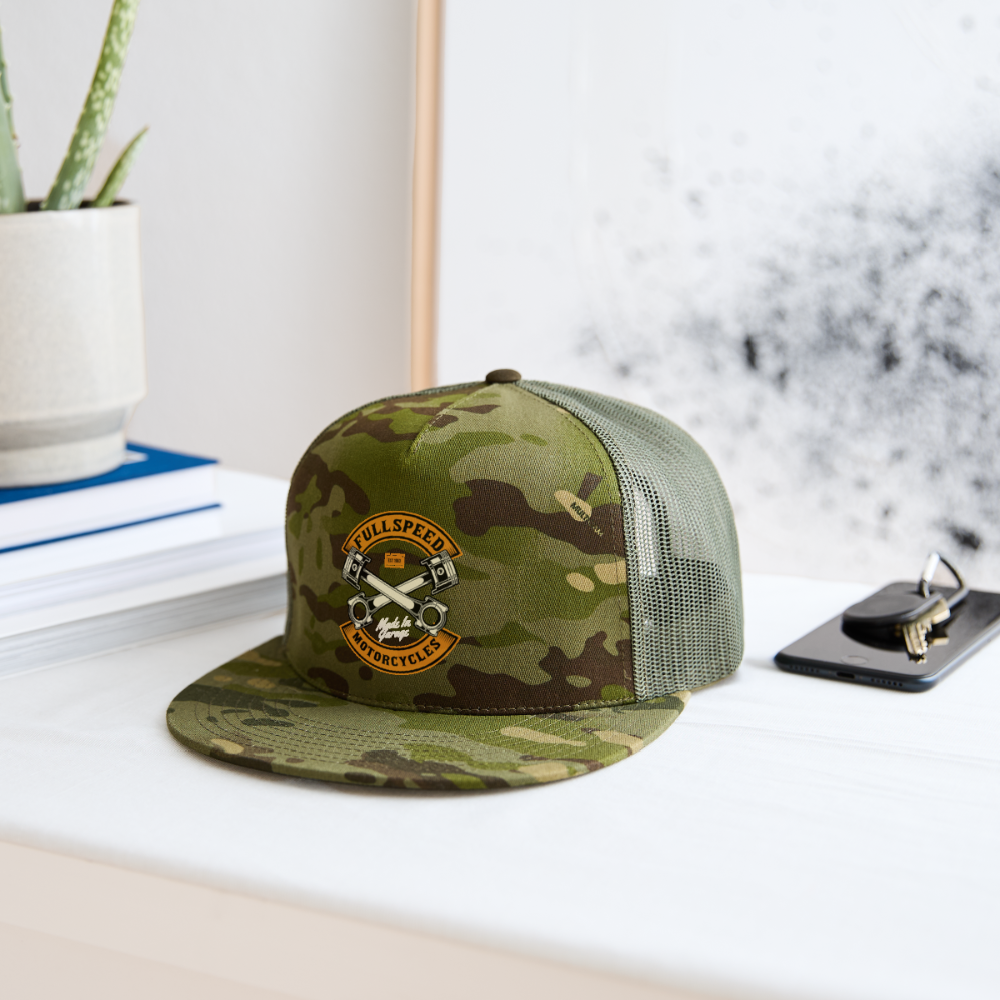 Motorcycle Trucker Hat #7 - MultiCam\green