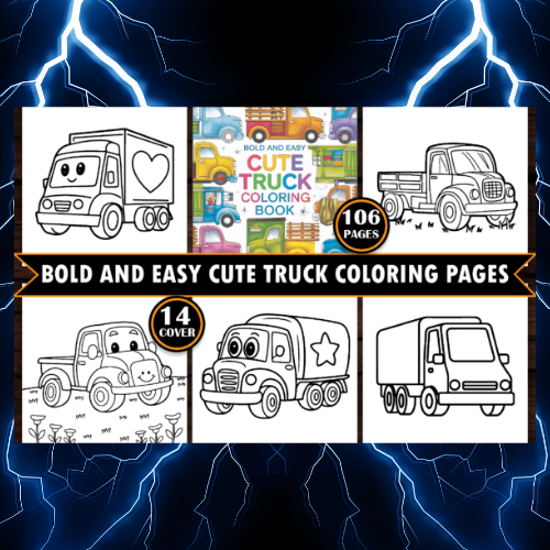 Bold and Easy Cute Truck Coloring Pages