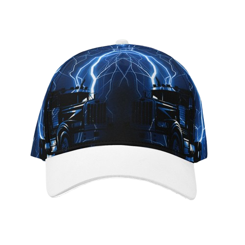 SemiHats Exclusive All Over Print Blue Lightning Trucker Baseball Cap